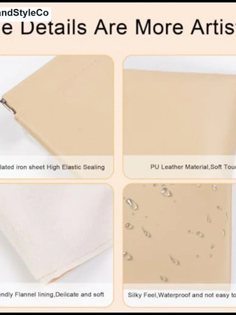 Mini Makeup Bag Set with Suede Interior and Faux Leather